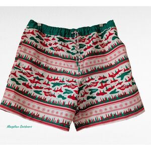 Magellan Outdoors Fish Gear Holiday Boat Print Swim Shorts  Sz M